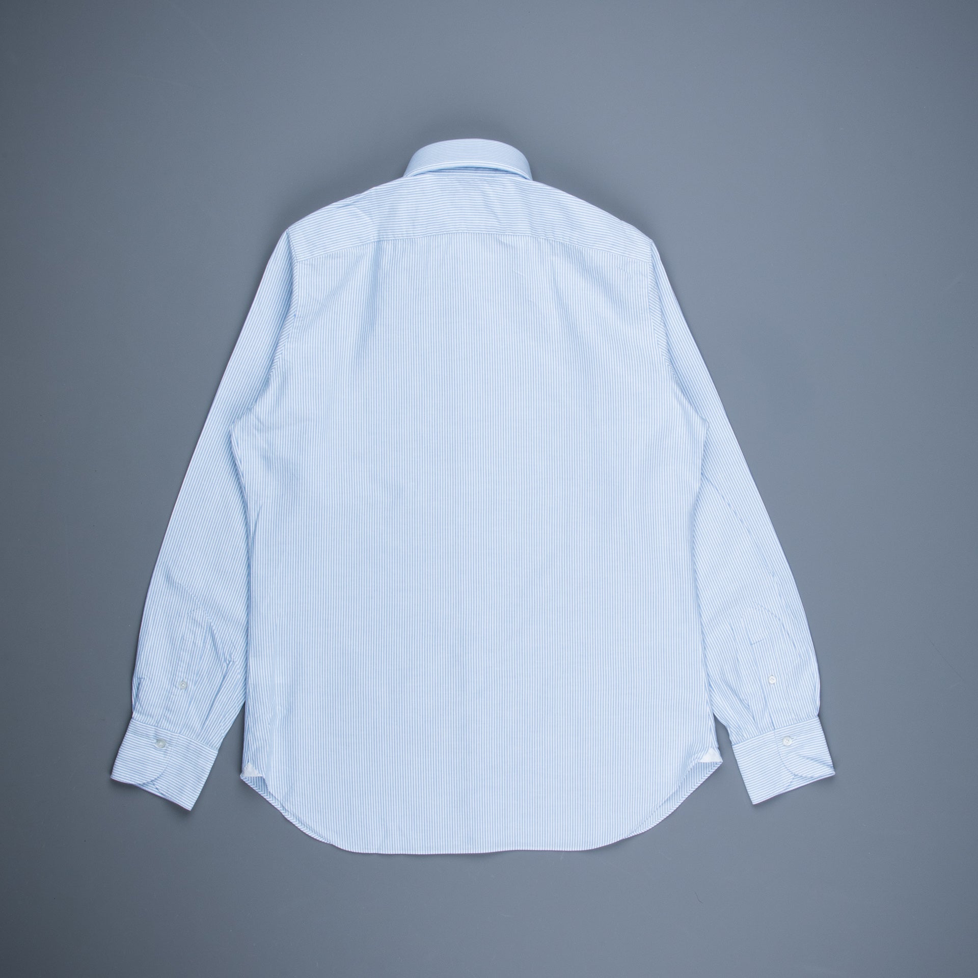 Finamore Gaeta Shirt Pinpoint Oxford Lucio Collar blue Stripe