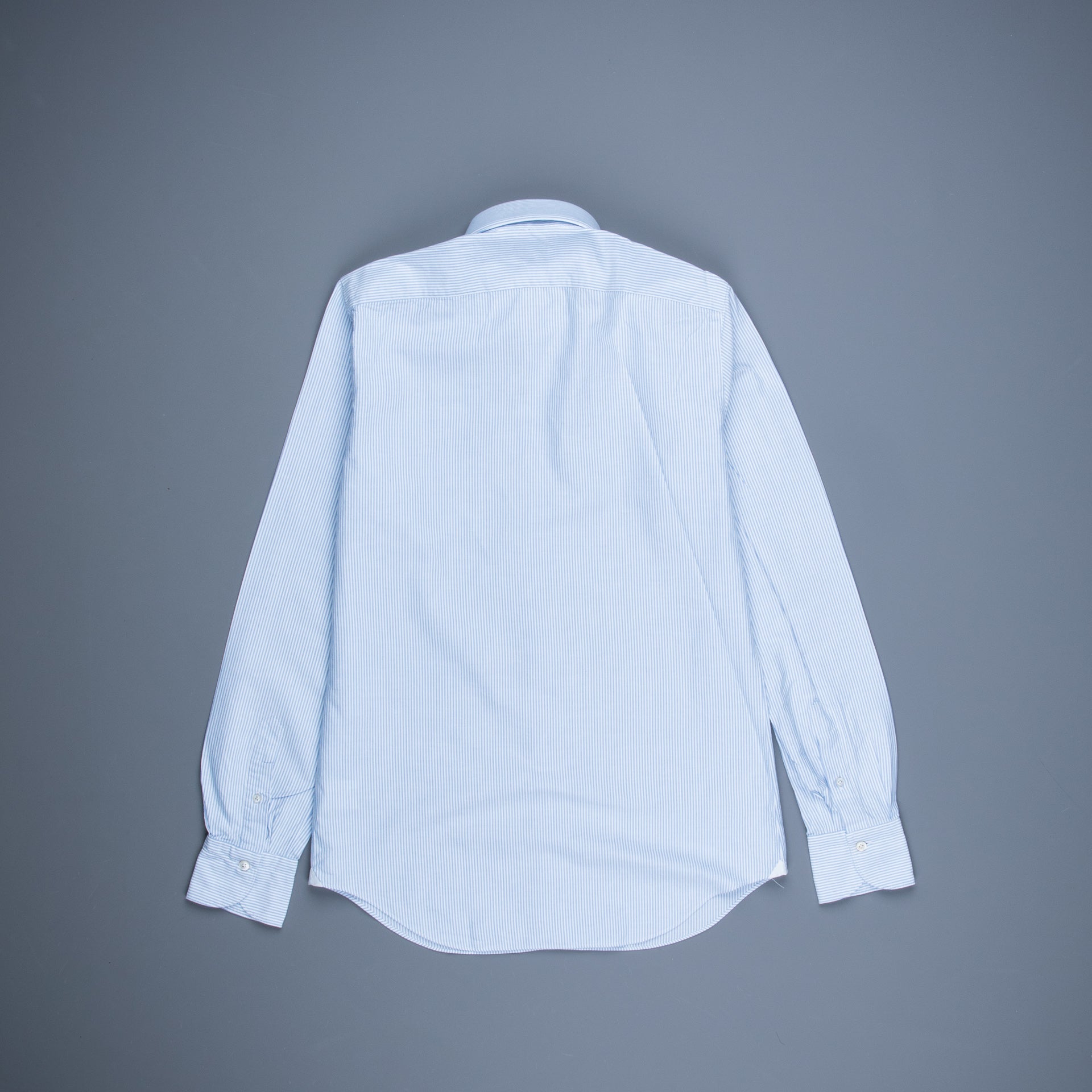 Finamore Tokyo Shirt Pinpoint Oxford Lucio collar Blue Stripe