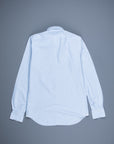 Finamore Tokyo Shirt Pinpoint Oxford Lucio collar Blue Stripe