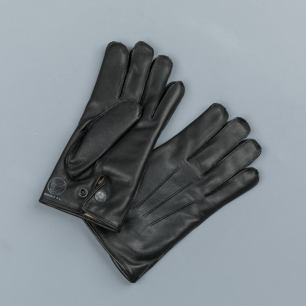 RRL Officers gloves leather black