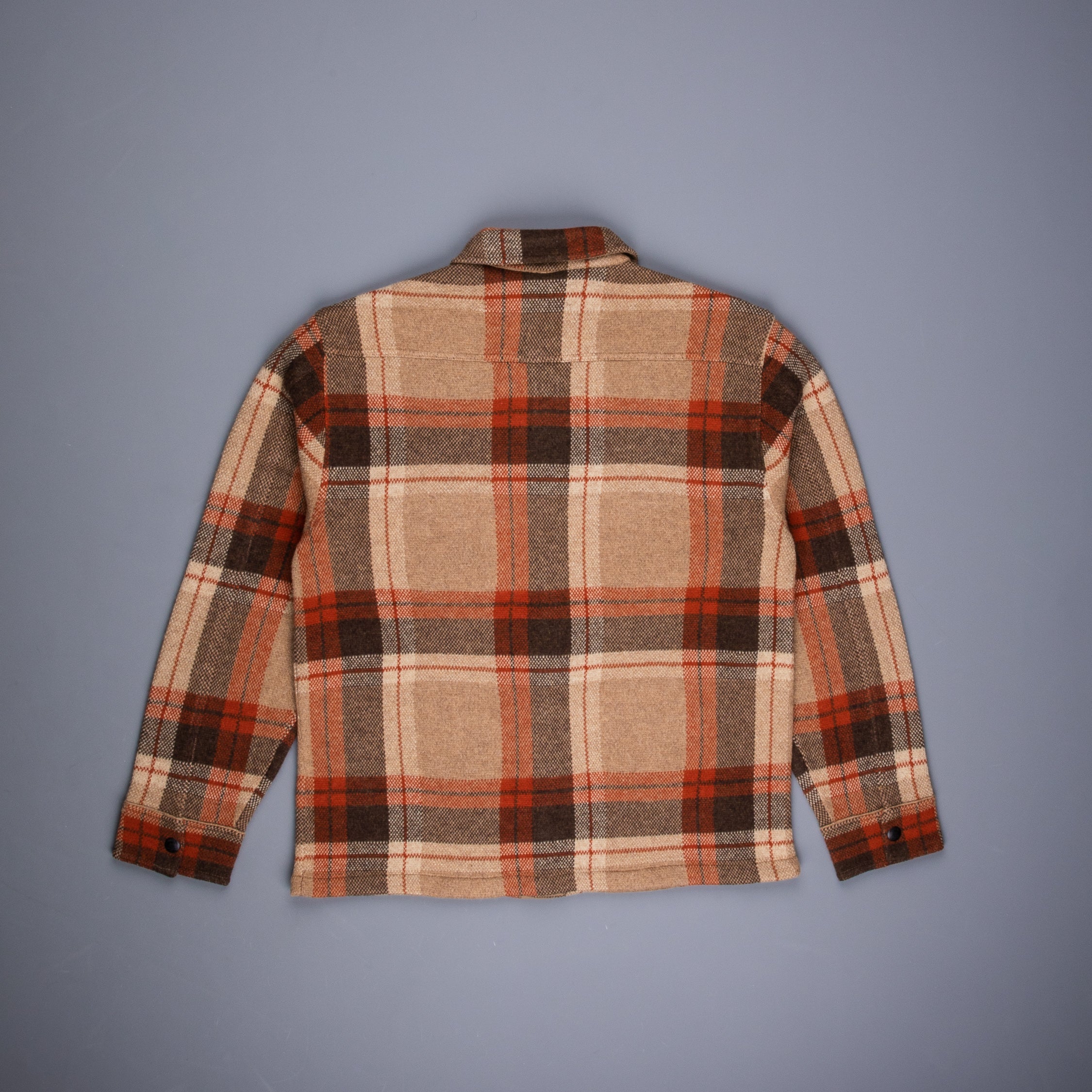 RRL Wool Plaid Workshirt Sweater Orange-Tan