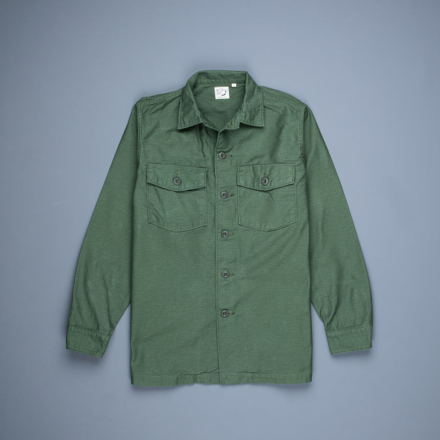 Orslow US army shirt back satin green