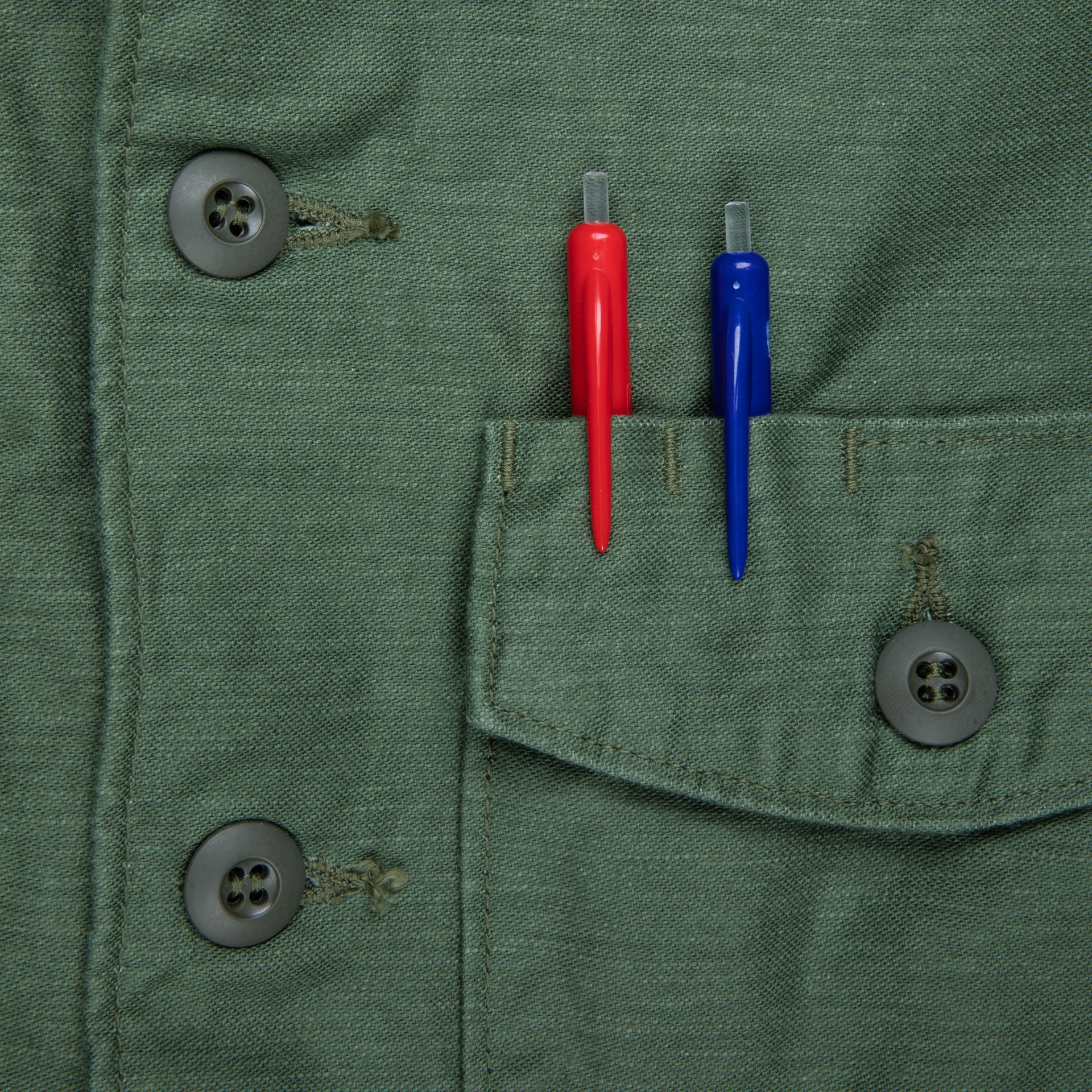 Orslow US army shirt back satin green