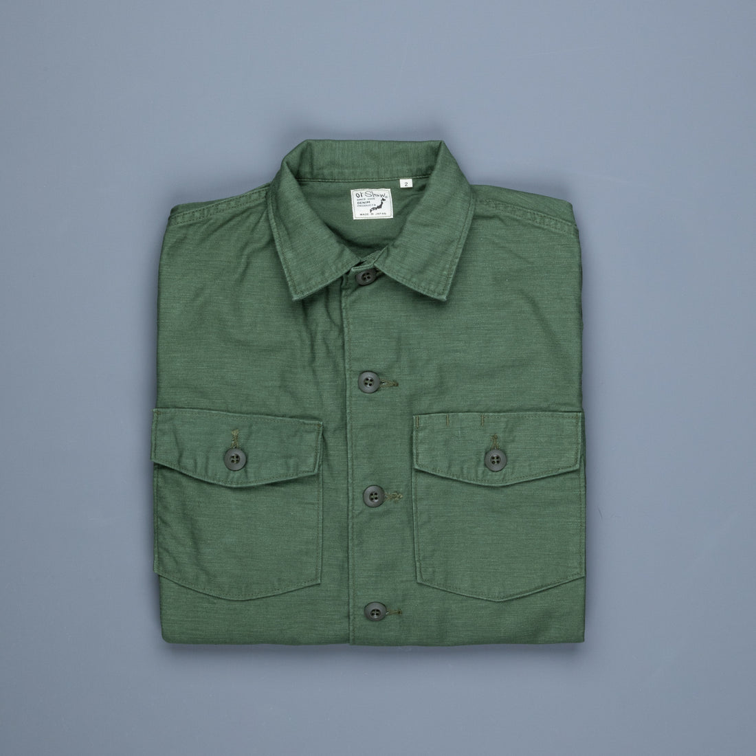 Orslow US army shirt back satin green
