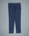 Rota Pantaloni High Rise Regular Fit Hopsack Blu Navy Melange