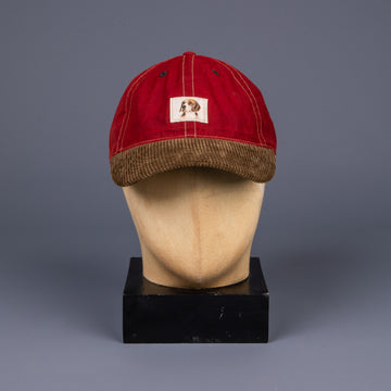 RRL Oilclotch Dog Patch Ball Cap Vintage Red