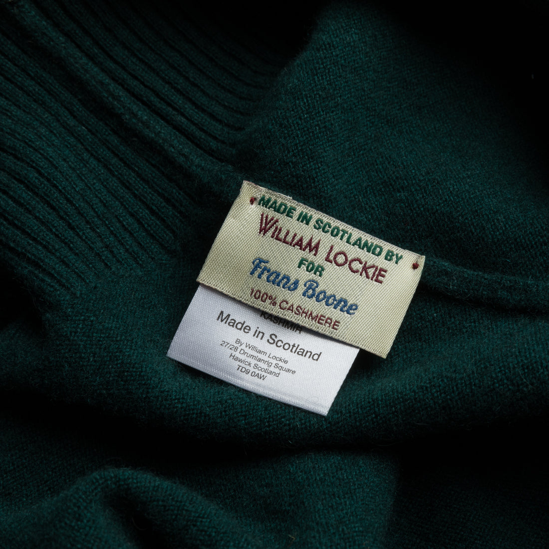 William Lockie x Frans Boone Oxton Cashmere Dolcevita Tartan Green