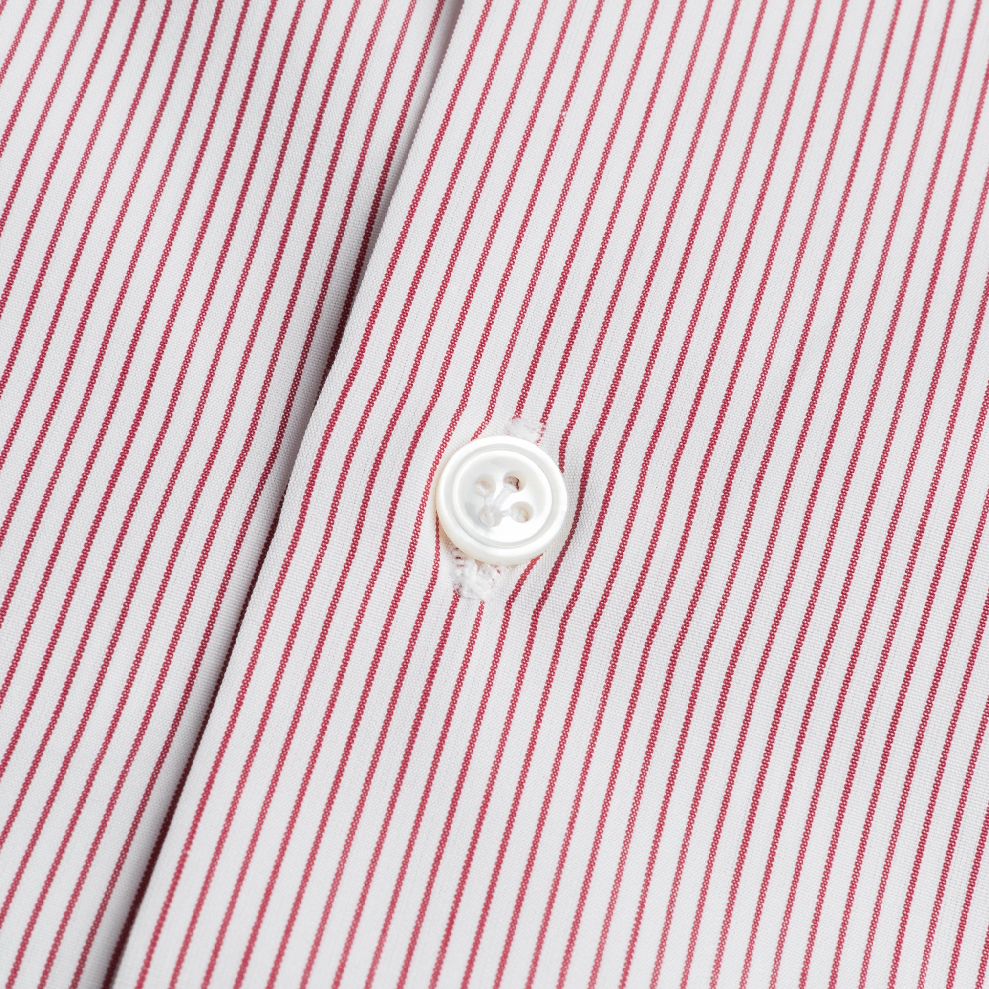 Finamore Milano Shirt Eduardo Collar Alumo Burgundy Pencil Stripe