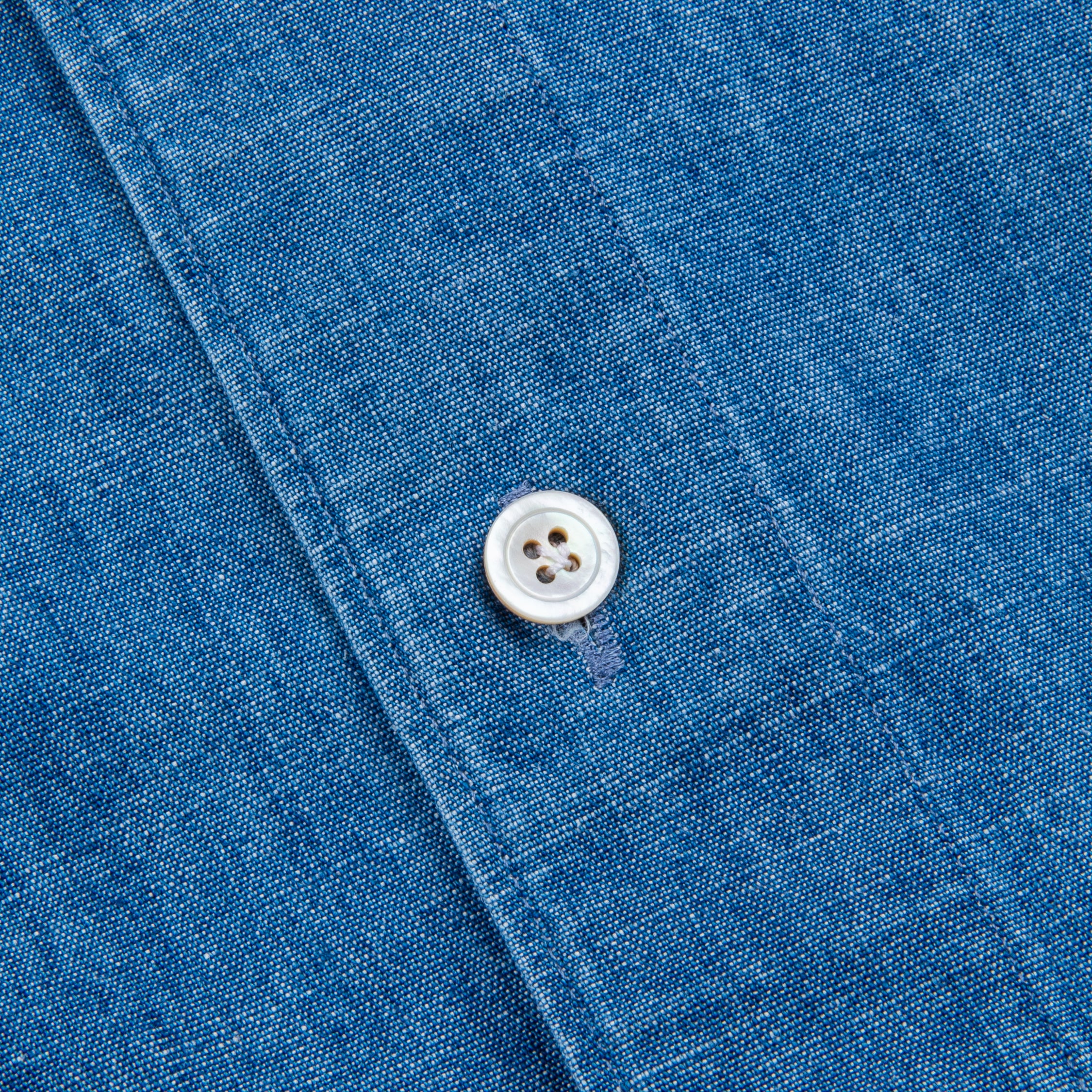 Finamore Gaeta shirt Sergio collar uneven yarn chambray