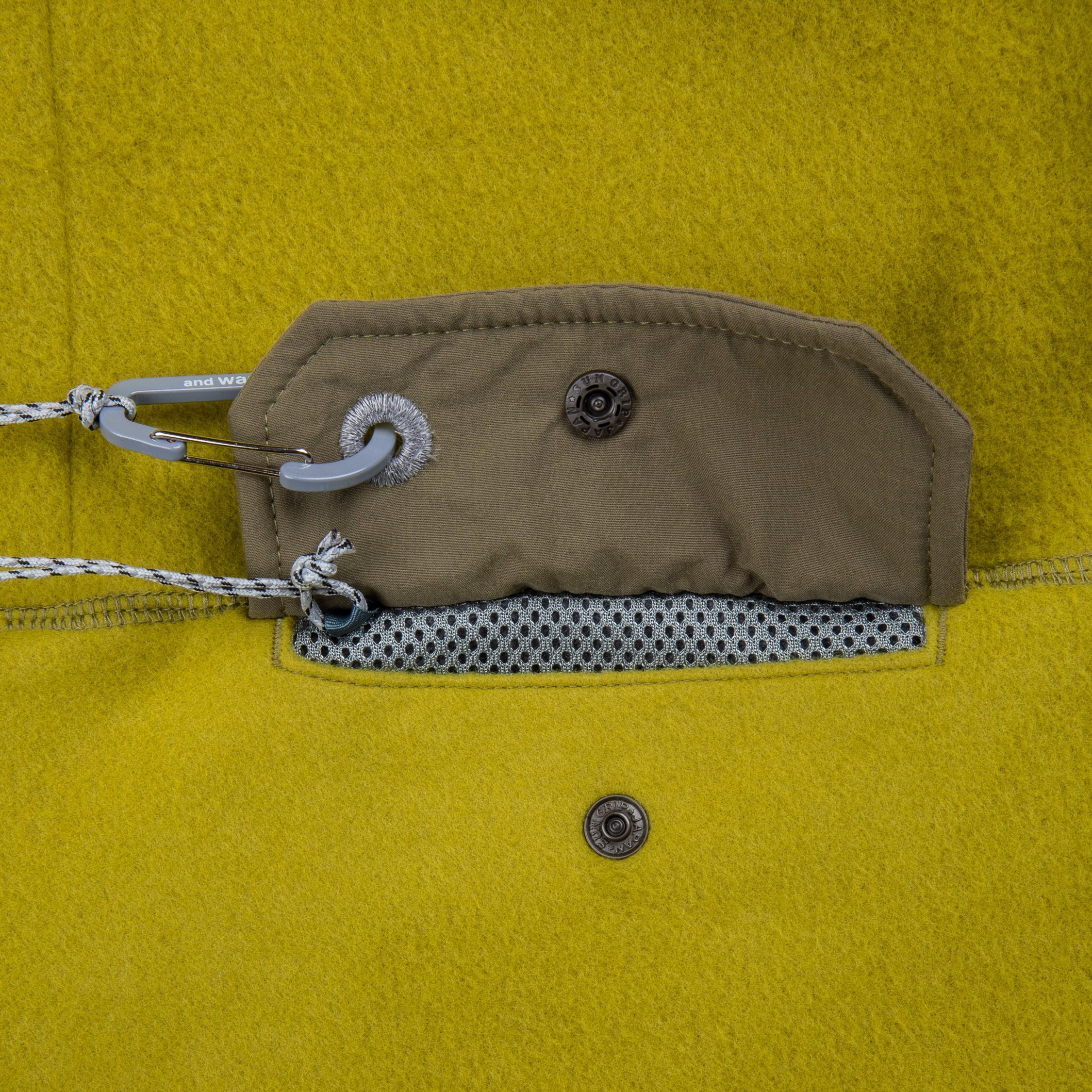 And Wander Wool Fleece Pullover Yellow Green