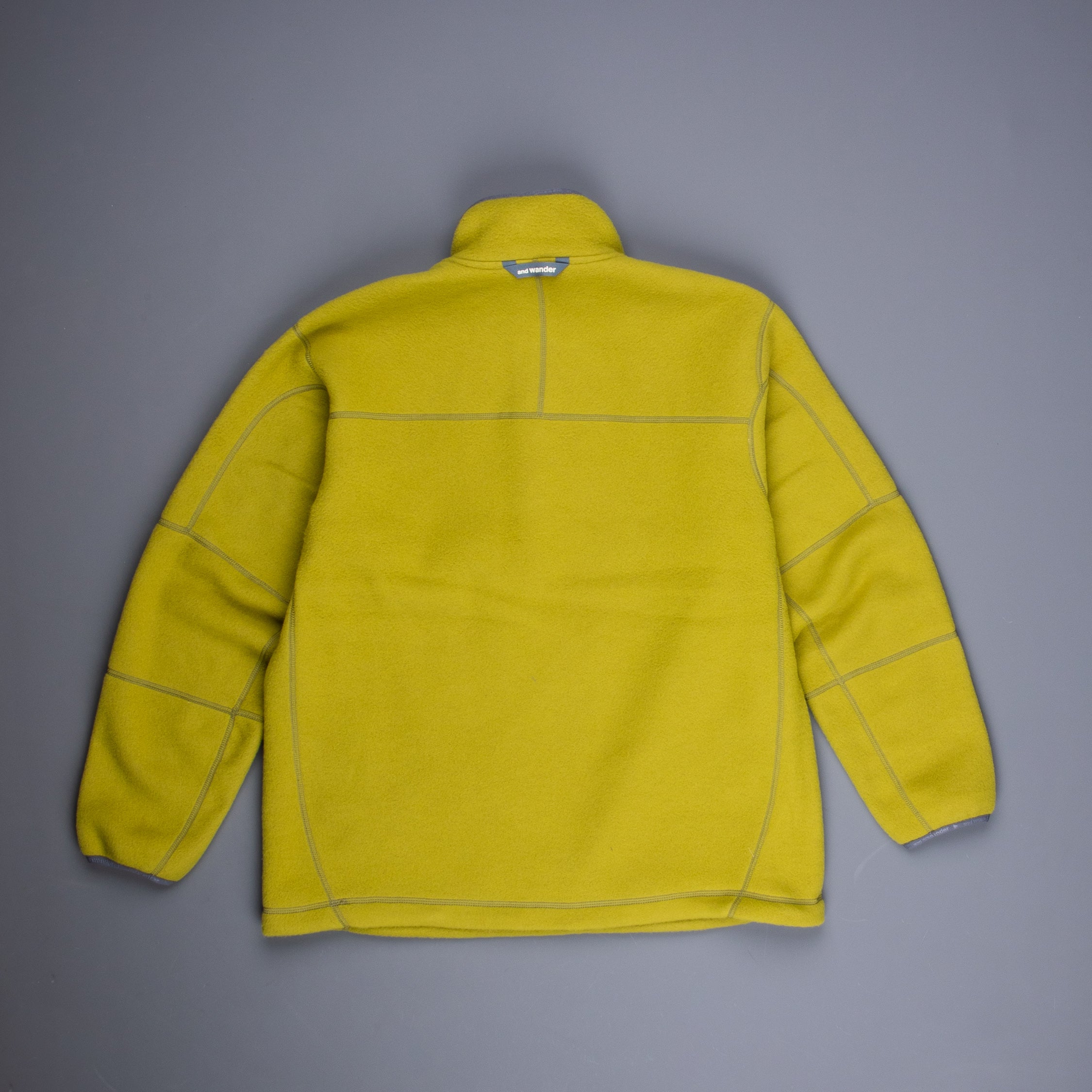And Wander Wool Fleece Pullover Yellow Green
