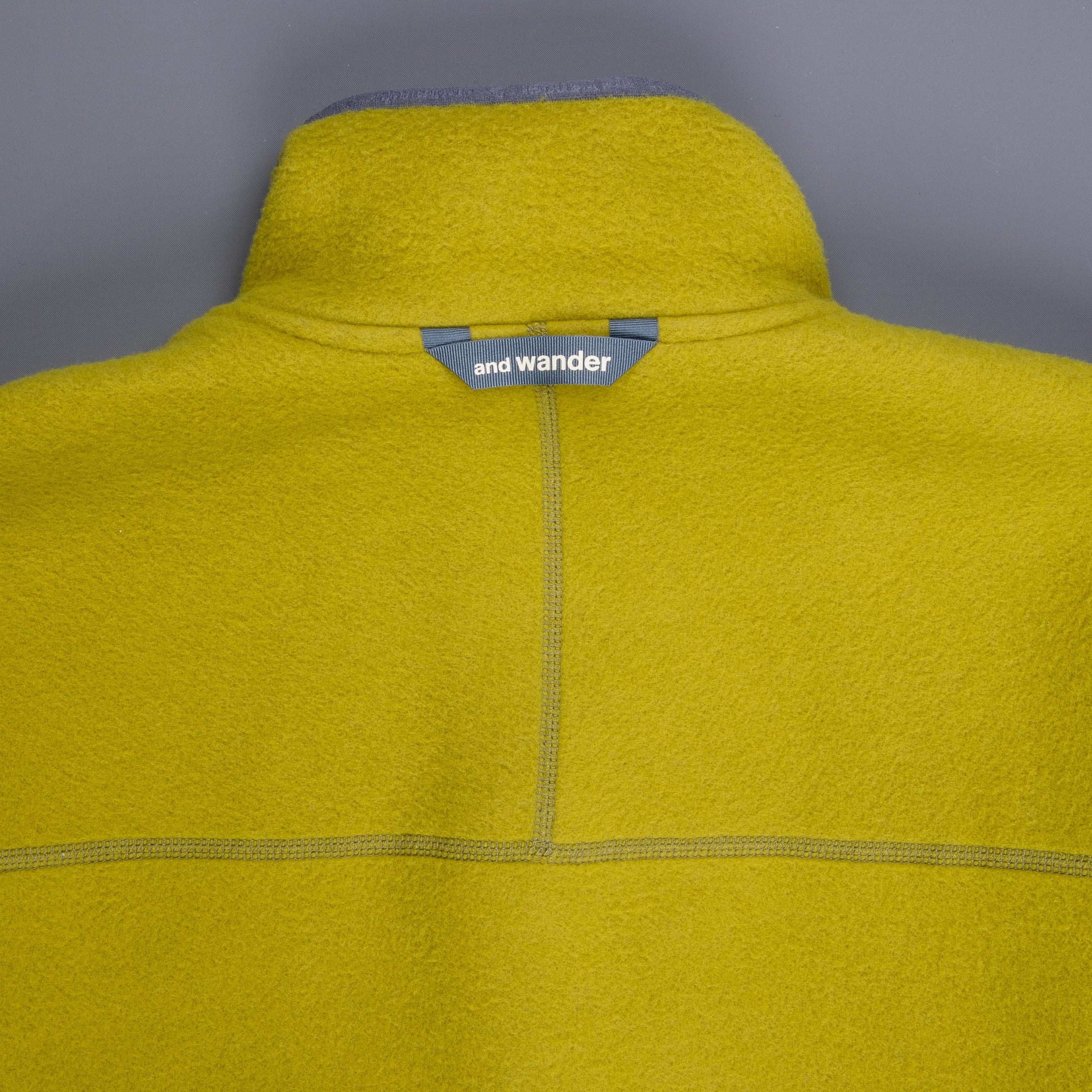 And Wander Wool Fleece Pullover Yellow Green
