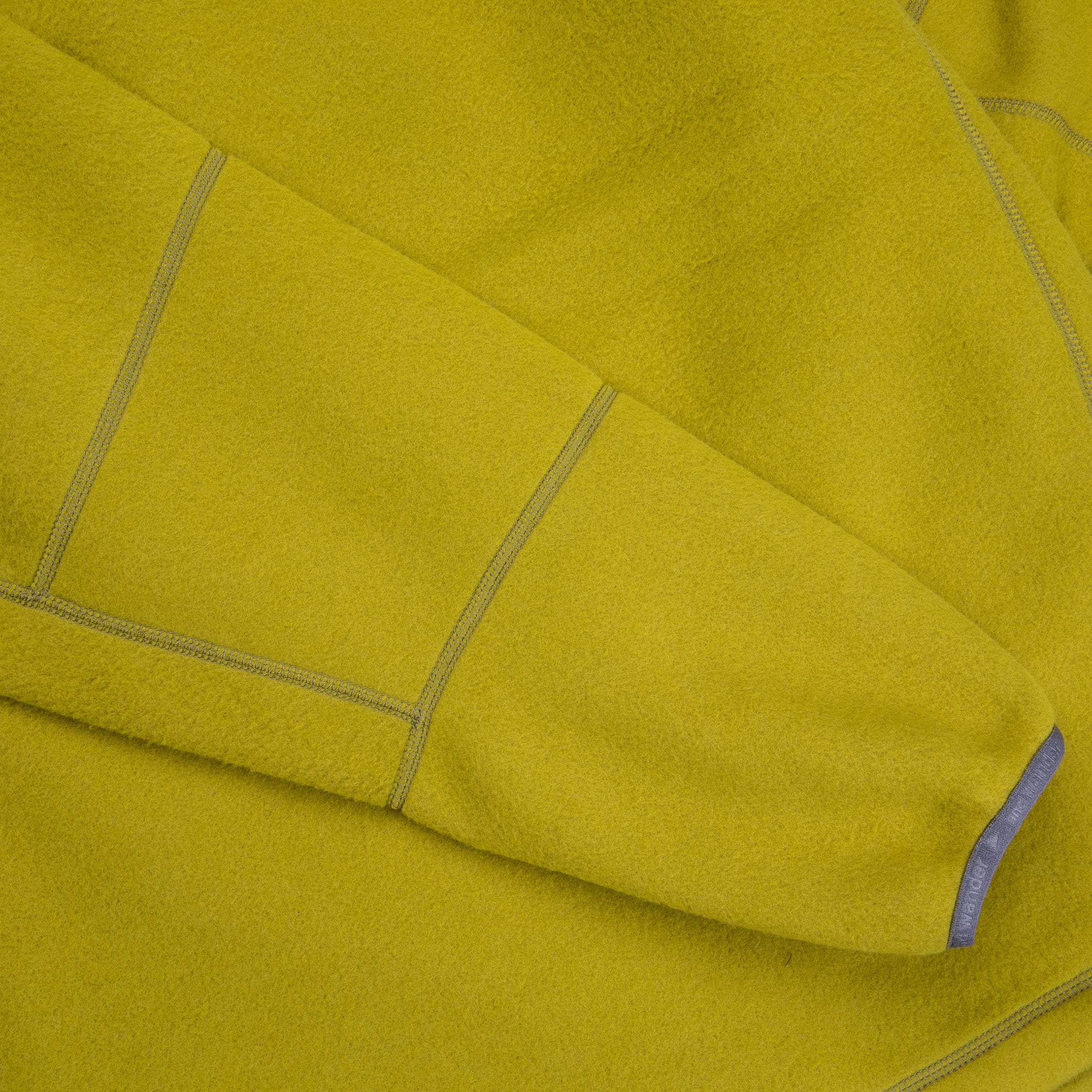 And Wander Wool Fleece Cardigan Yellow Green