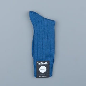 Frans Boone x Pantherella Packington Merino wool socks Deep Blue