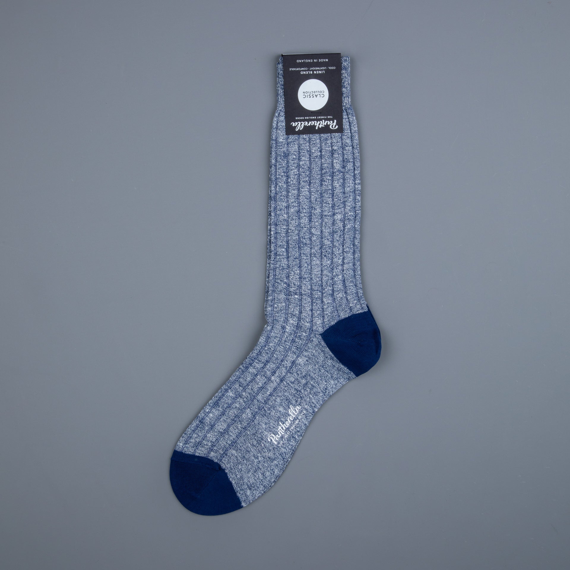 Pantherella Hamada Linen cotton Indigo socks