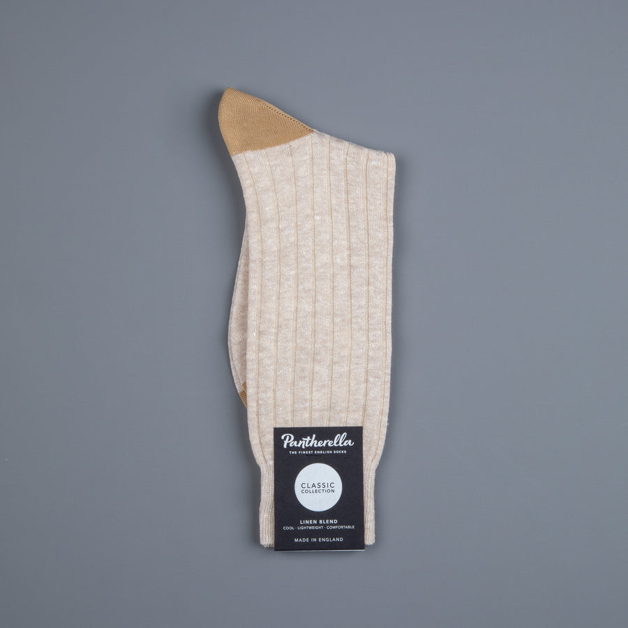 Pantherella Hamada Linen cotton Cream socks