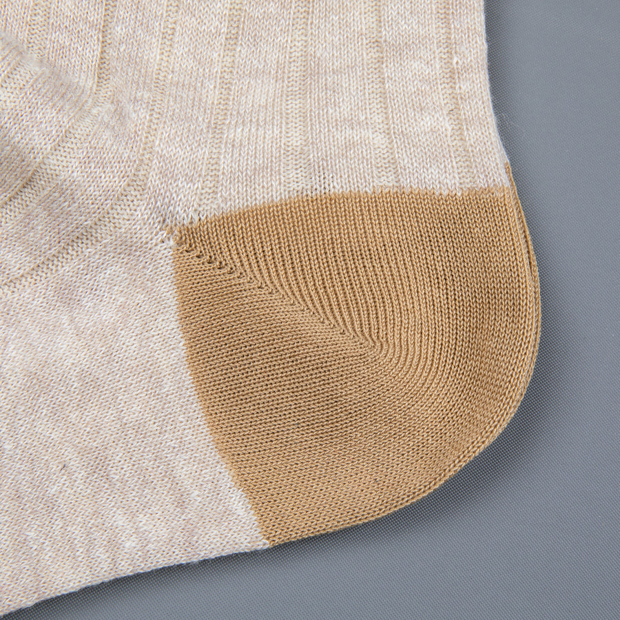 Pantherella Hamada Linen cotton Cream socks