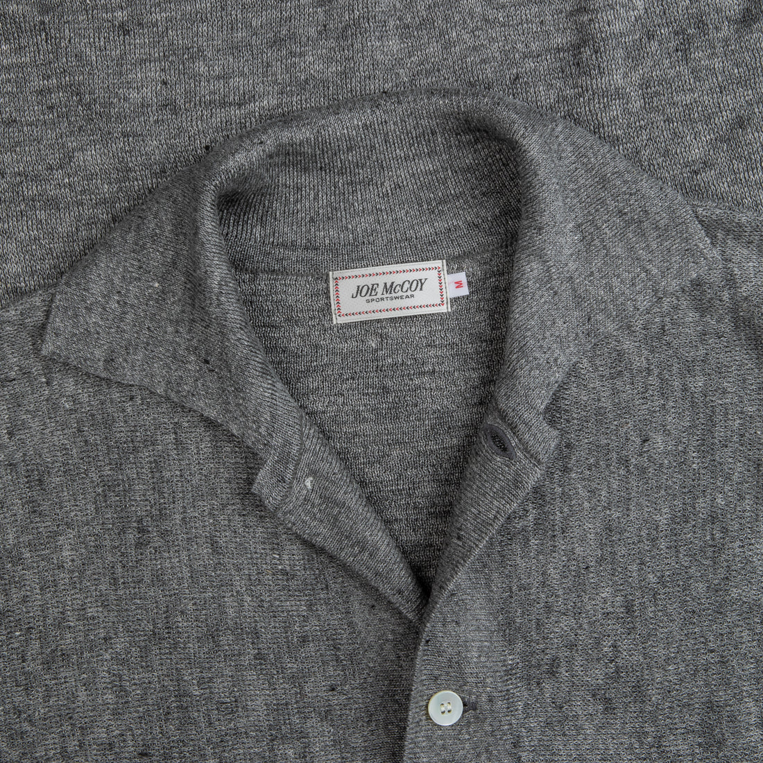 The Real McCoy's Cotton Rib Knit Collared Shirt Gray