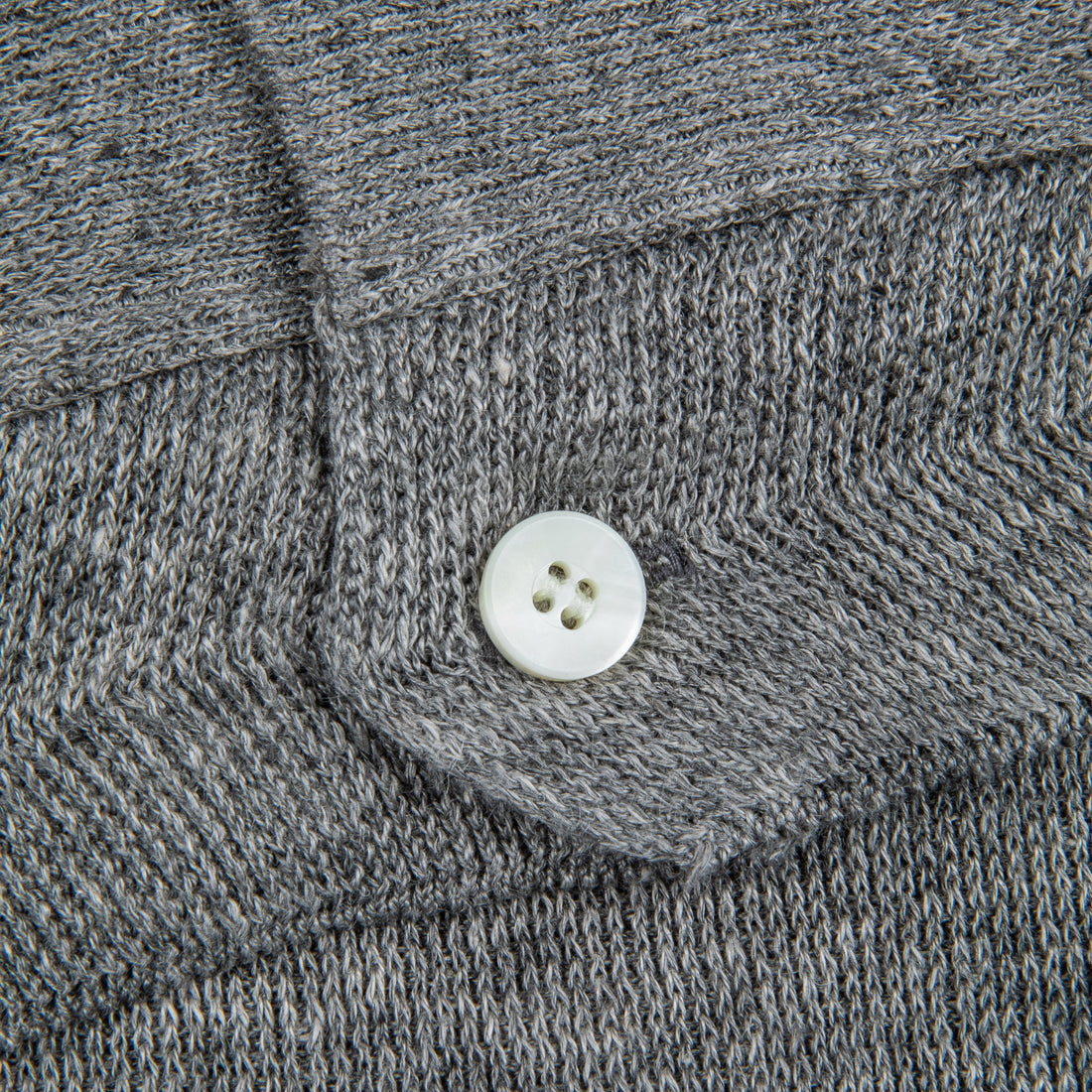 The Real McCoy's Cotton Rib Knit Collared Shirt Gray