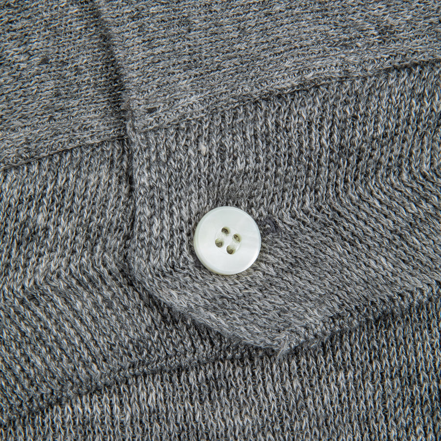 The Real McCoy's Cotton Rib Knit Collared Shirt Gray