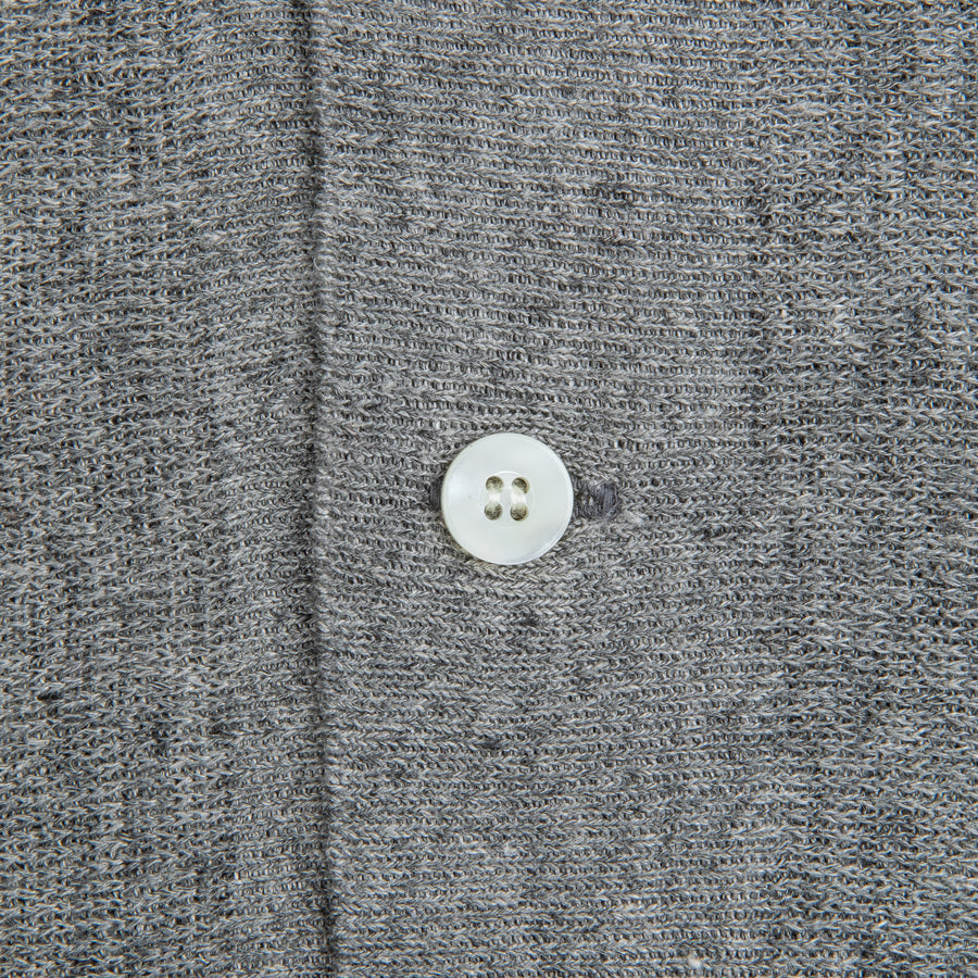 The Real McCoy's Cotton Rib Knit Collared Shirt Gray