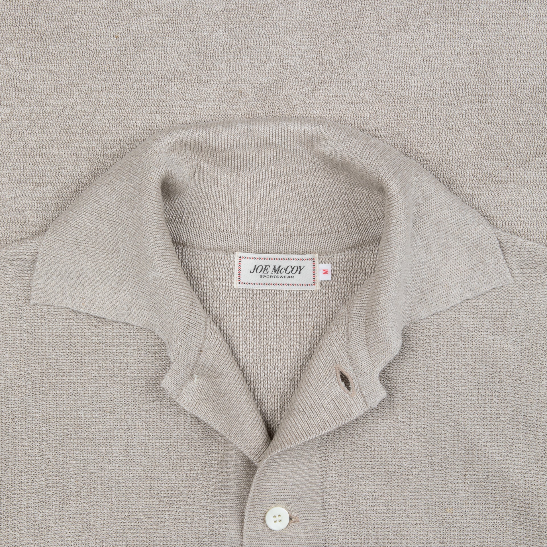 The Real McCoy&#39;s Cotton Rib Knit Collared Shirt Ecru