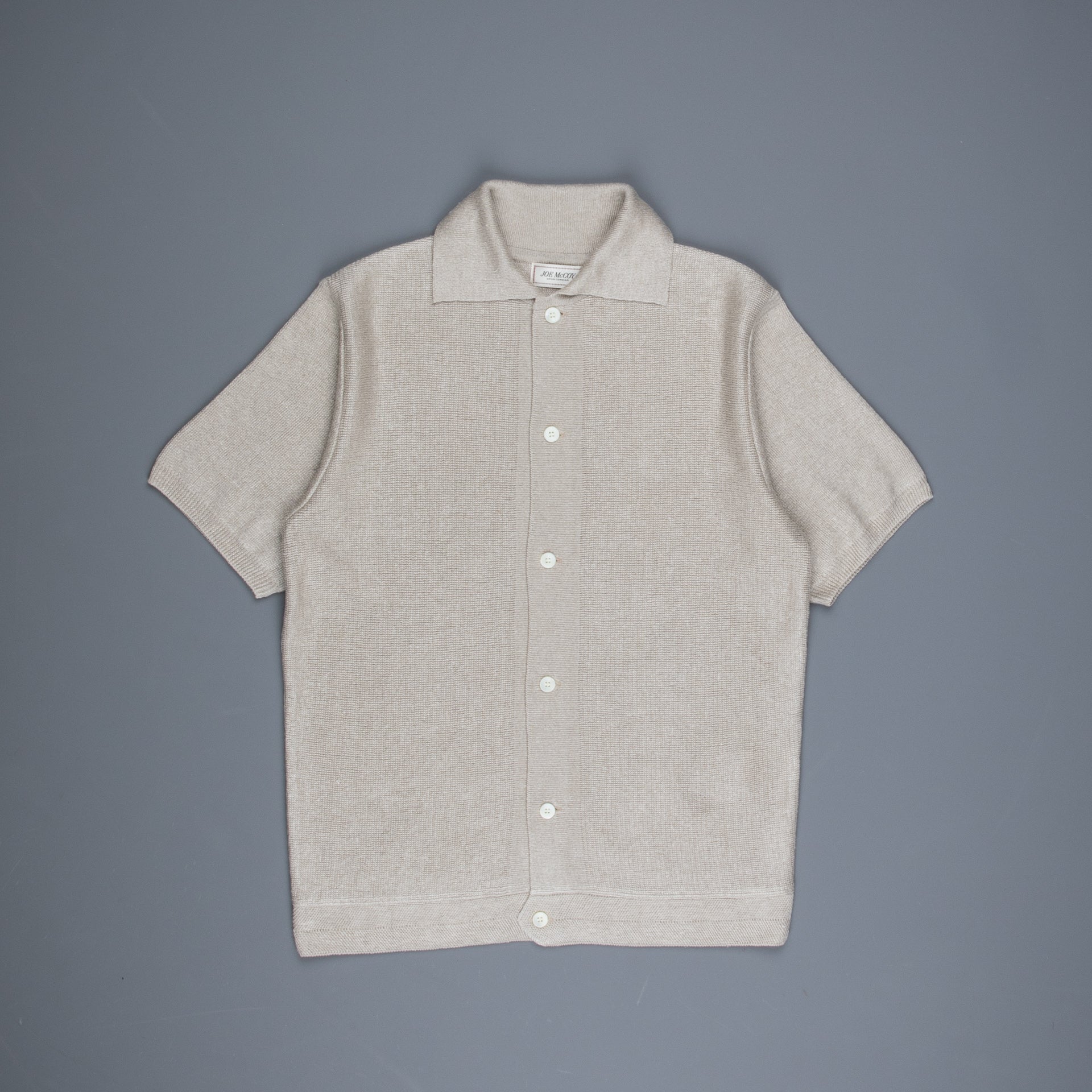 The Real McCoy&#39;s Cotton Rib Knit Collared Shirt Ecru