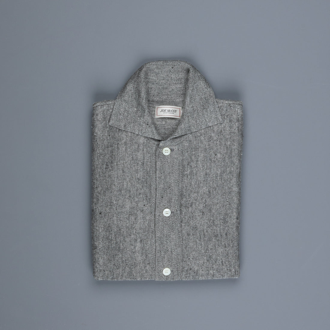 The Real McCoy's Cotton Rib Knit Collared Shirt Gray