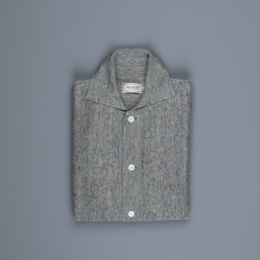 The Real McCoy's Cotton Rib Knit Collared Shirt Gray