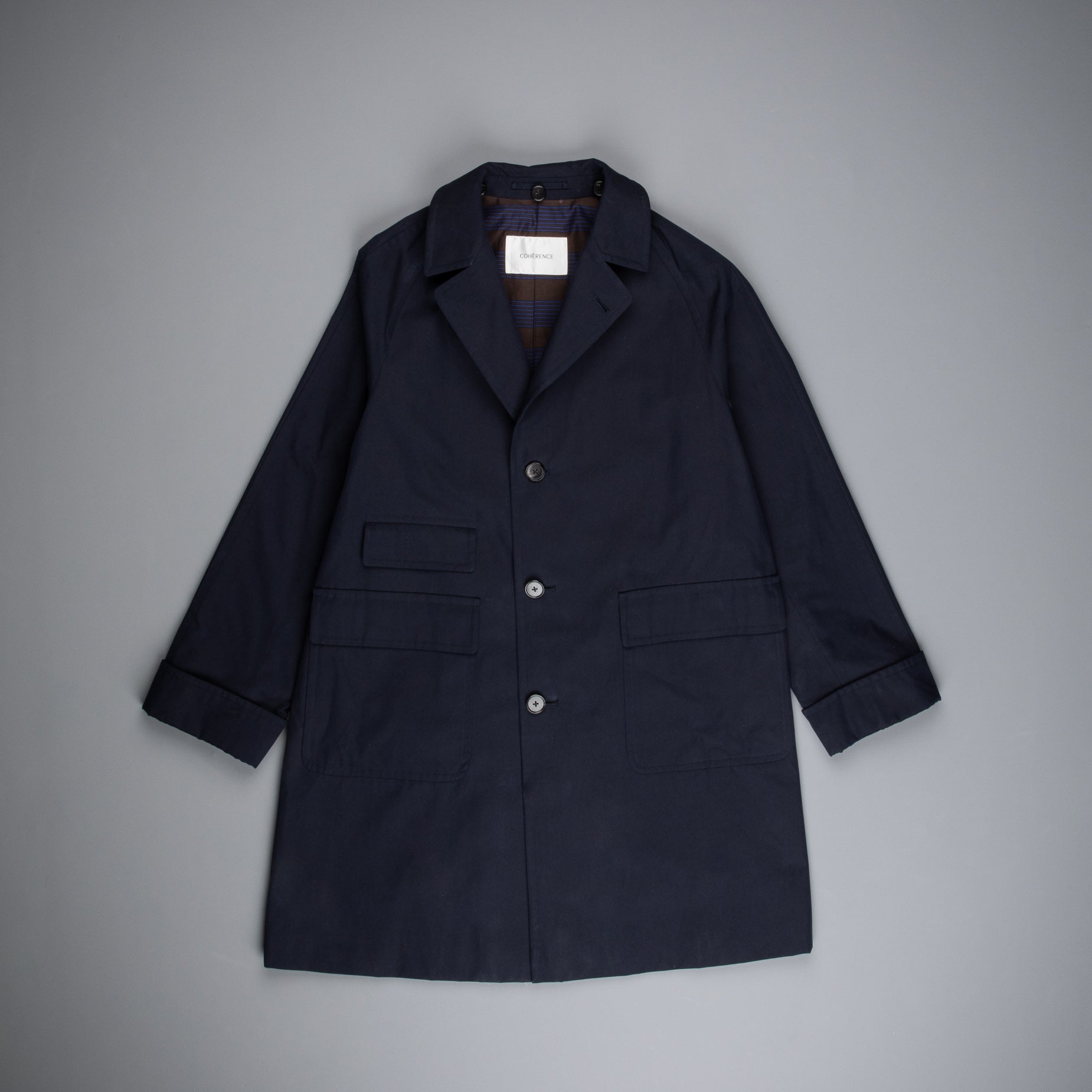 Cohérence Corb II Coat Gabardine Dark Blue