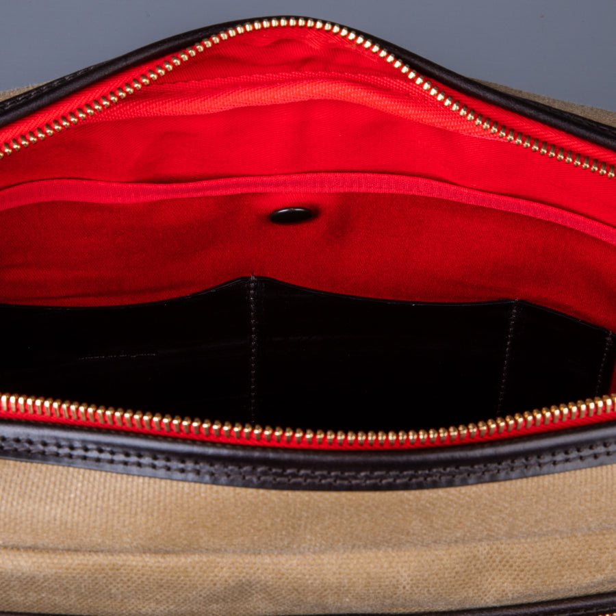 Croots Vintage Waxed Canvas Traveller Bag Sand