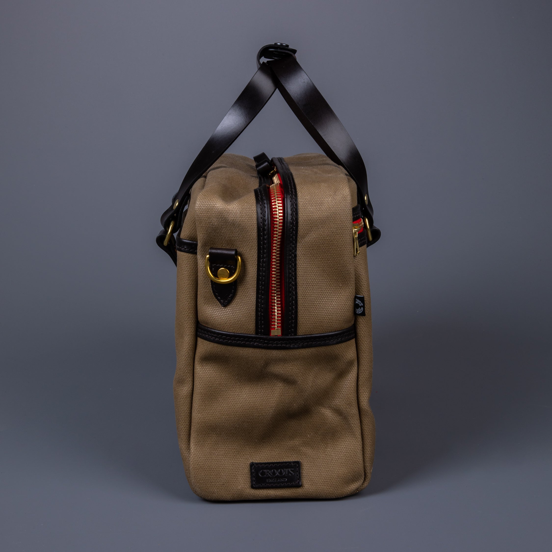 Croots Vintage Waxed Canvas Traveller Bag Sand