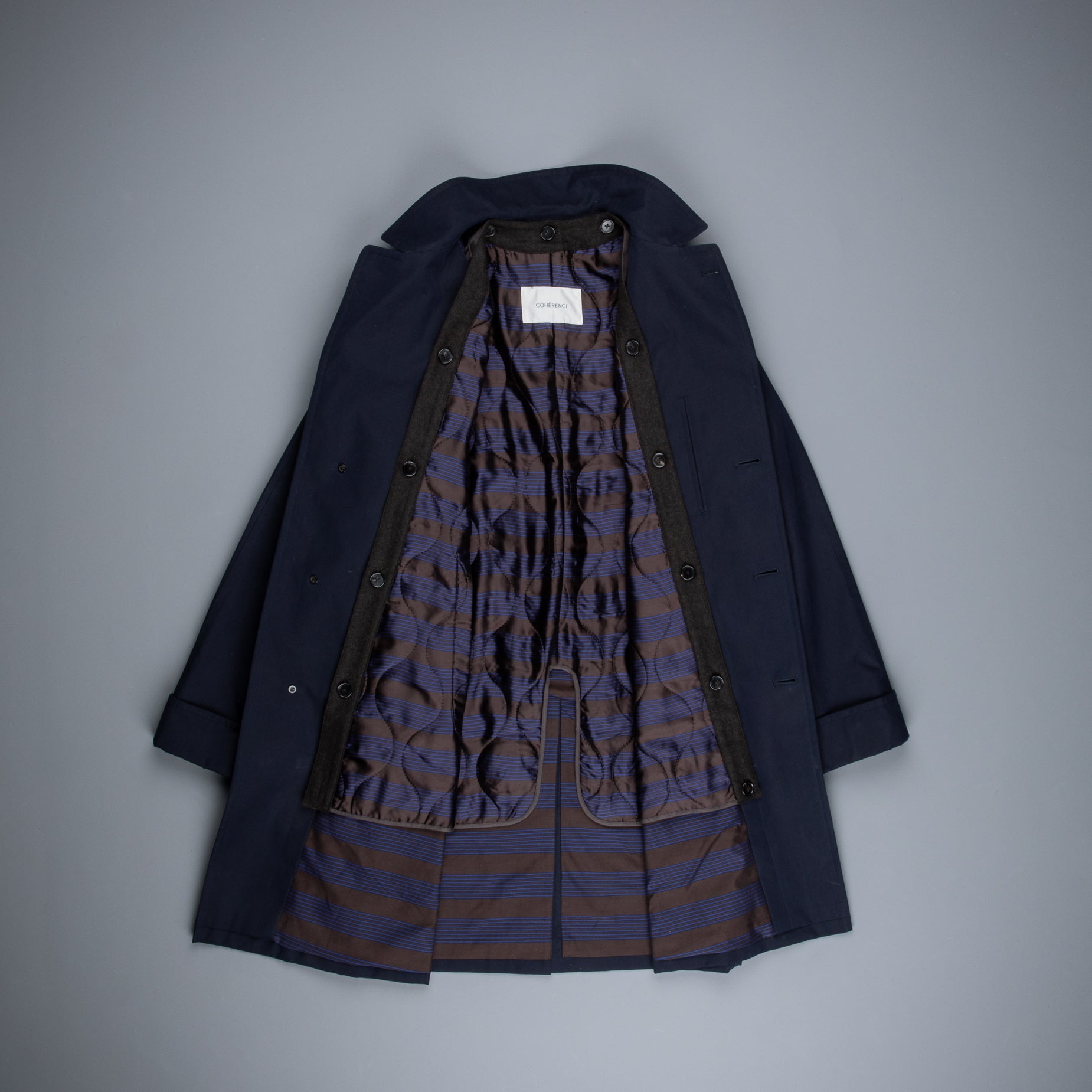 Cohérence Corb II Coat Gabardine Dark Blue