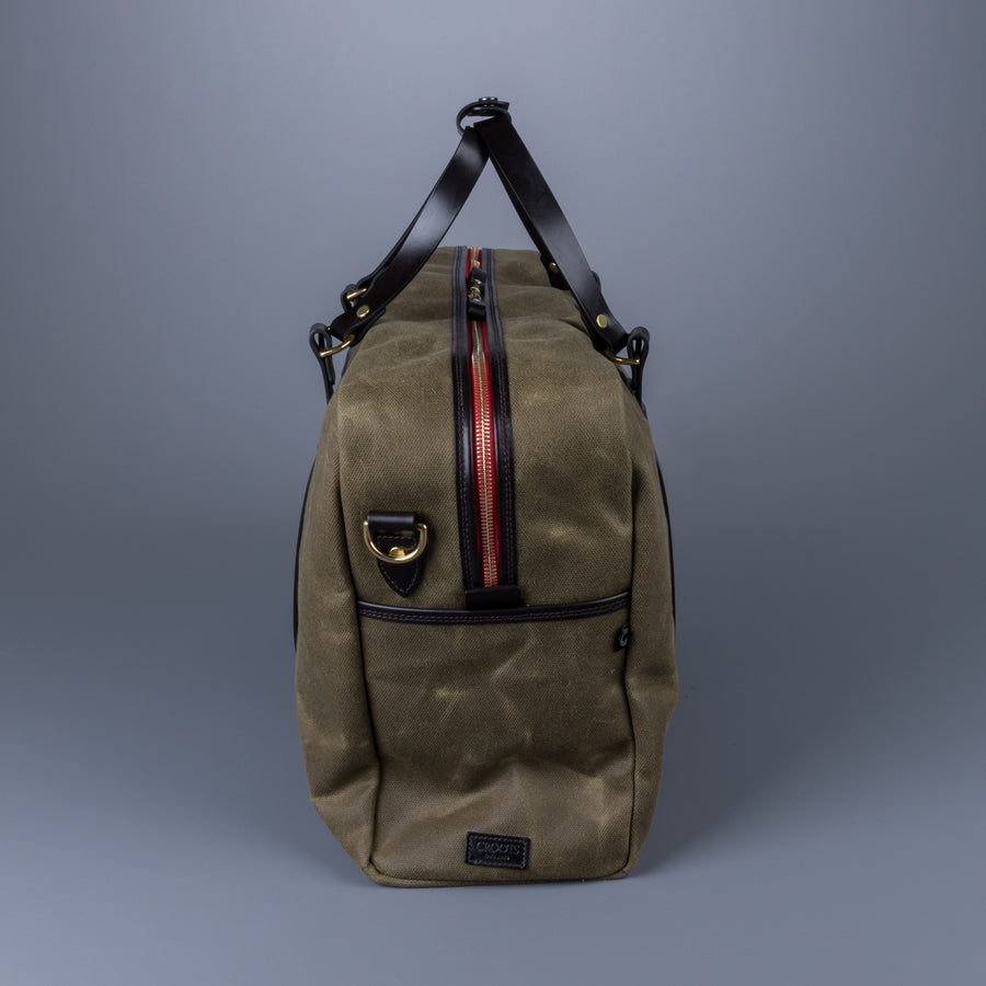 Croots Vintage Waxed Canvas Holdall Olive - Large