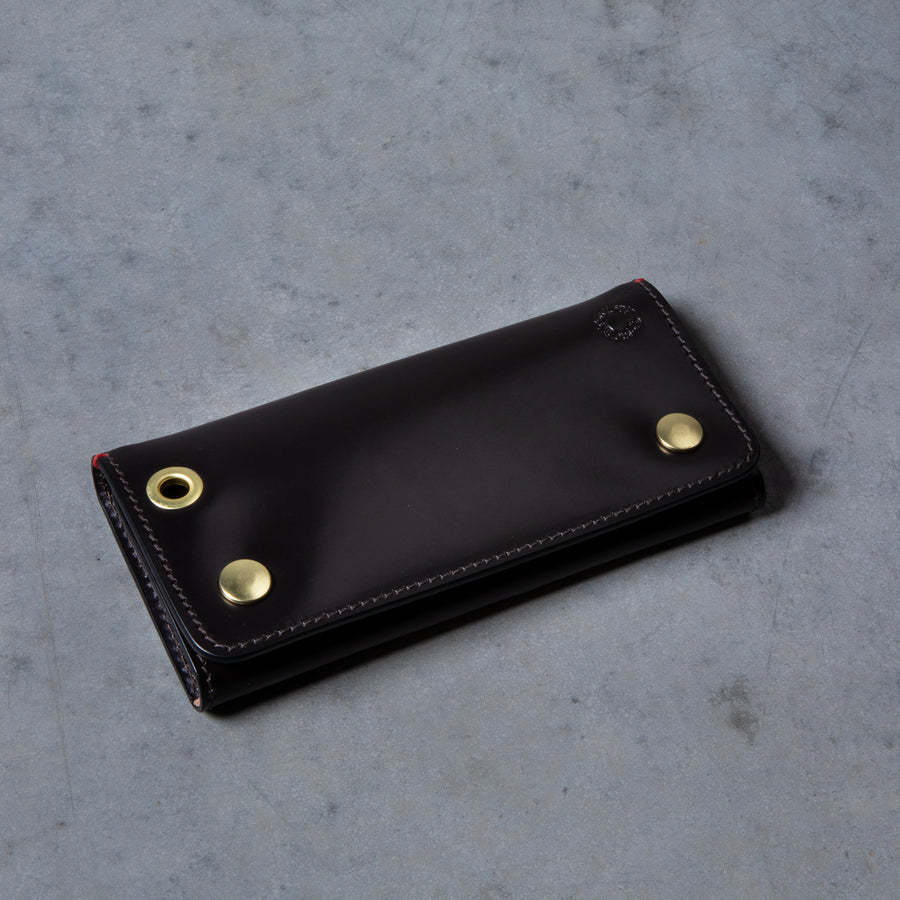 Croots Malton Bridle Leather Worker Wallet Dark Havana