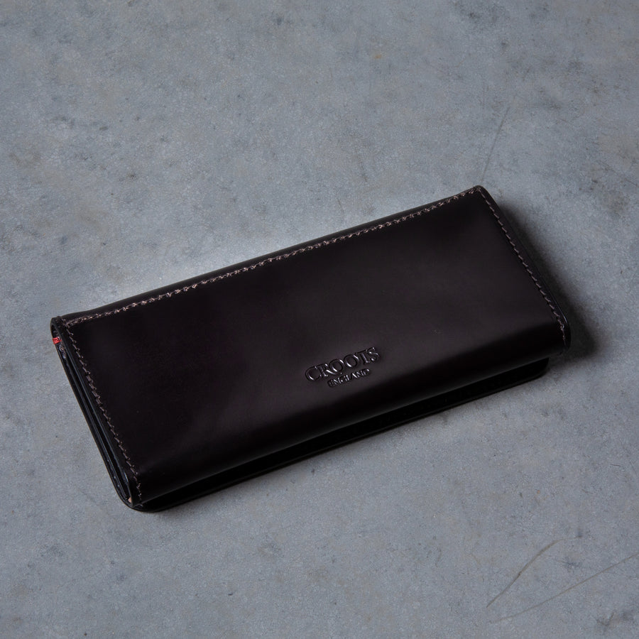 Croots Malton Bridle Leather Worker Wallet Dark Havana
