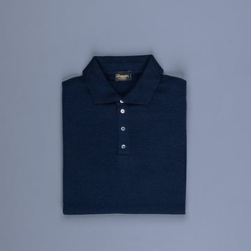 Drumohr Luxury 30G Cashmere Polo Blu Notte