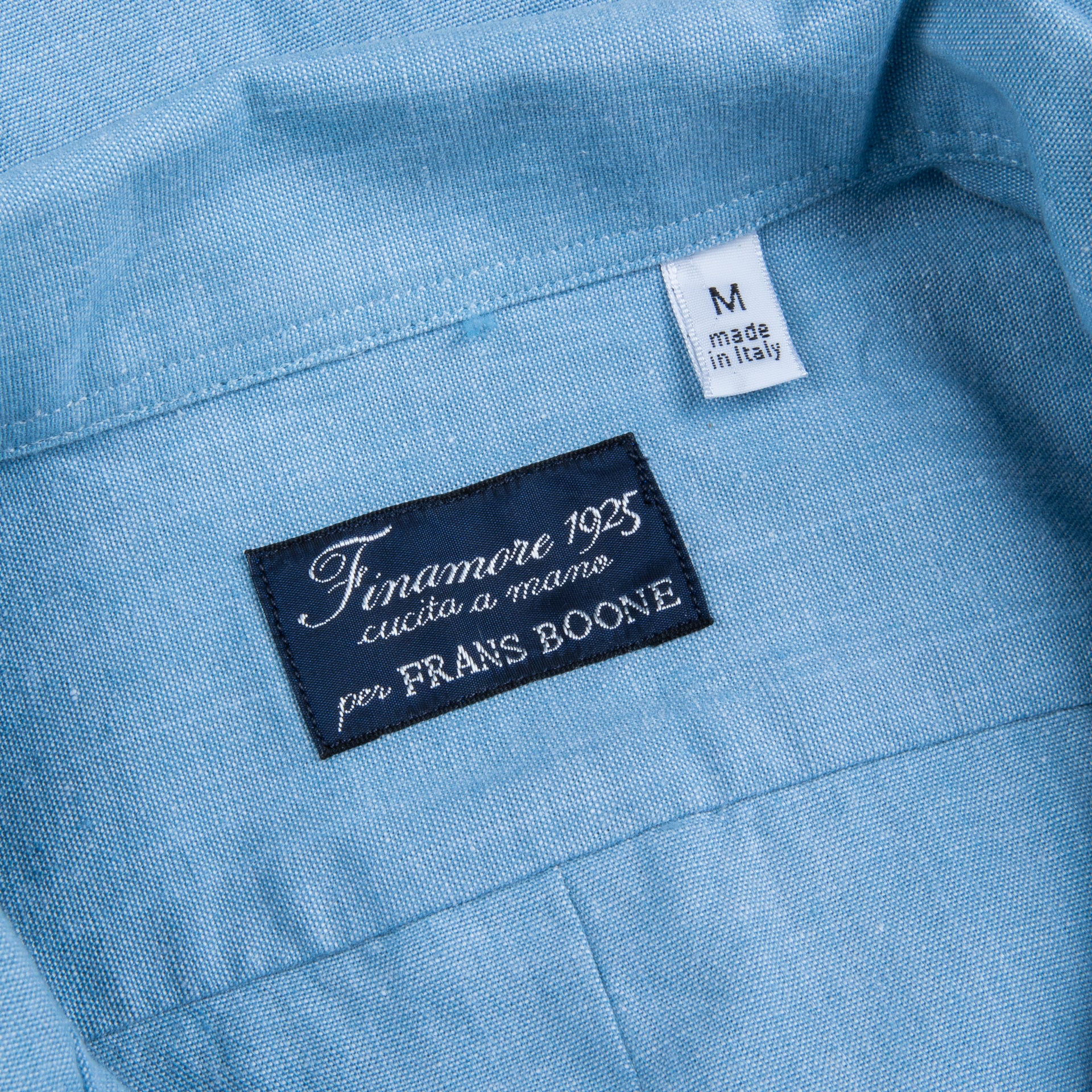 Finamore x Frans Boone Baia (or Thunderball) Shirt Chambray Blu