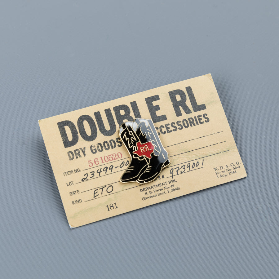RRL Cowboy Boot pin enameled brass