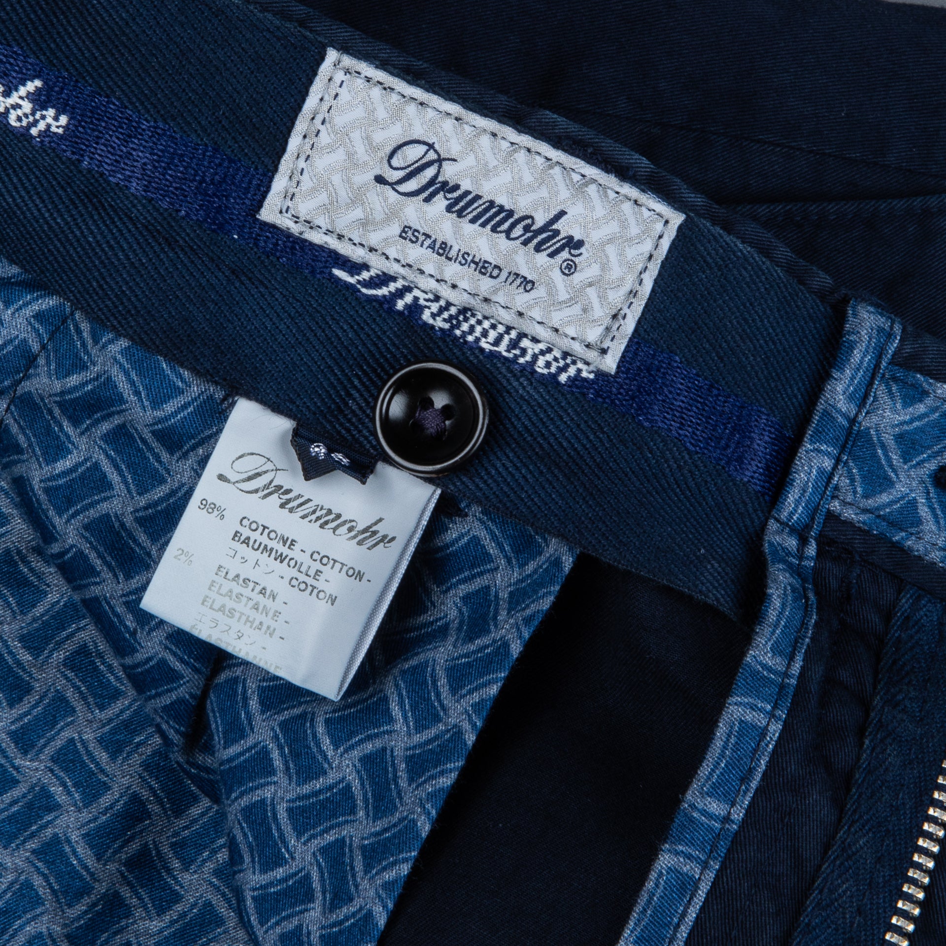 Drumohr Pantaloni Doppia pence Blu notte