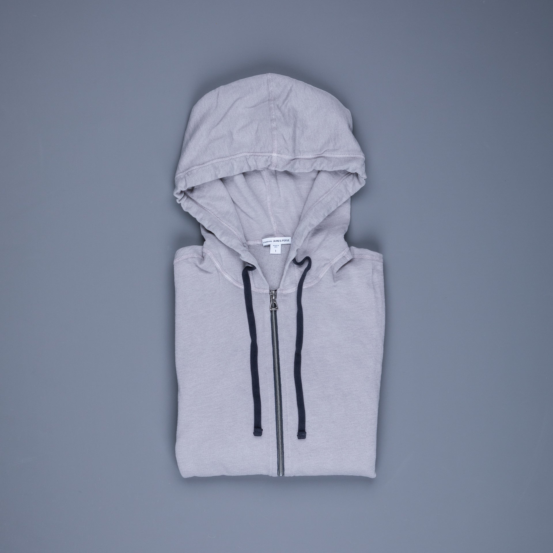 James Perse Vintage Cotton Zip Hoodie Fog