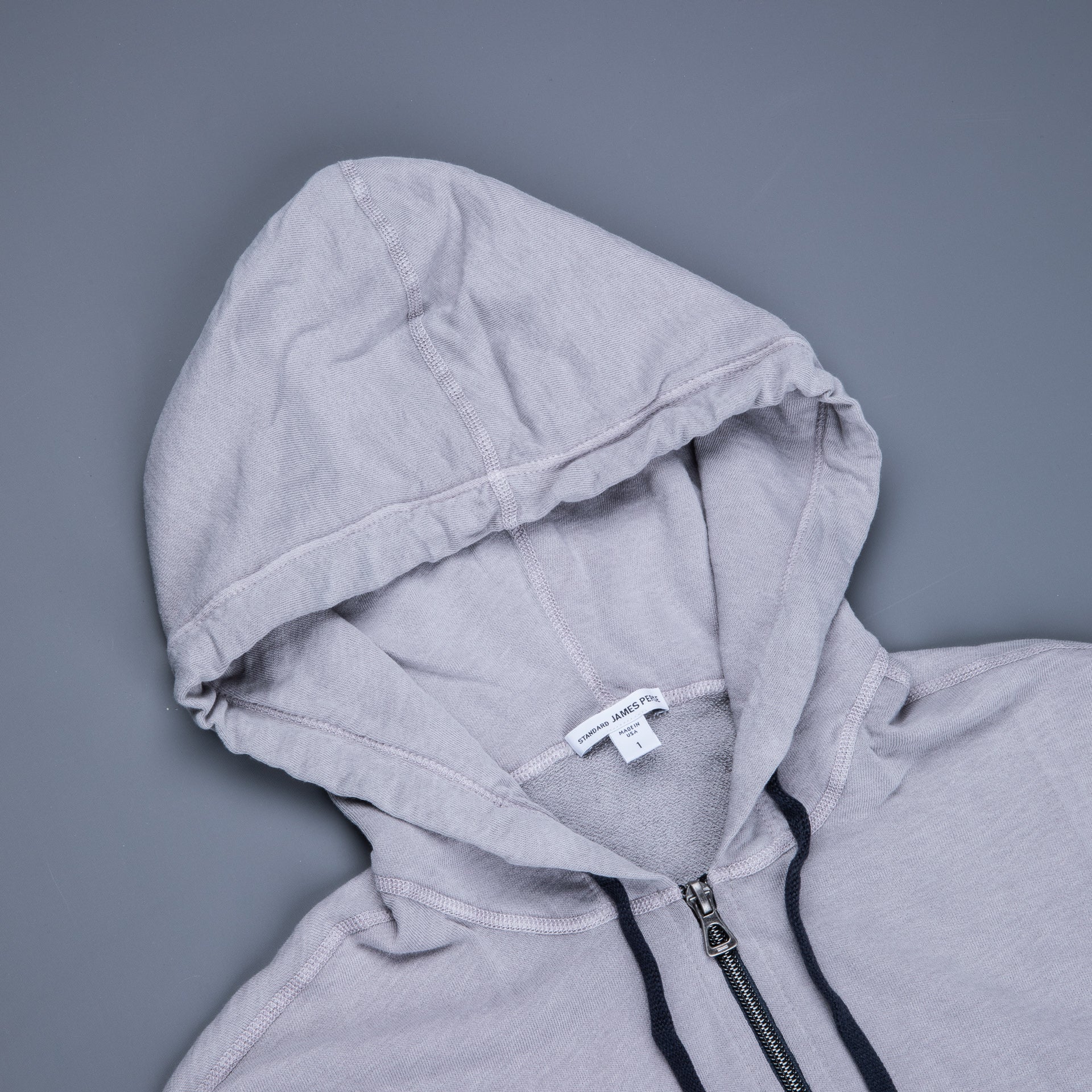 James Perse Vintage Cotton Zip Hoodie Fog