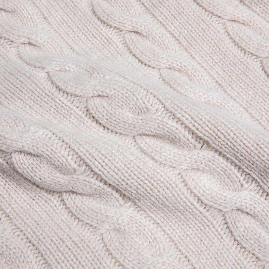 William Lockie Chirnside Cashmere Cable Crew Neck Hessian