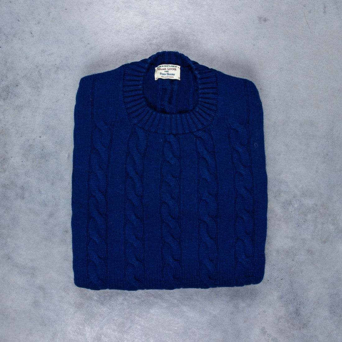 William Lockie Chirnside Cashmere Cable Crew Neck Inchiostro