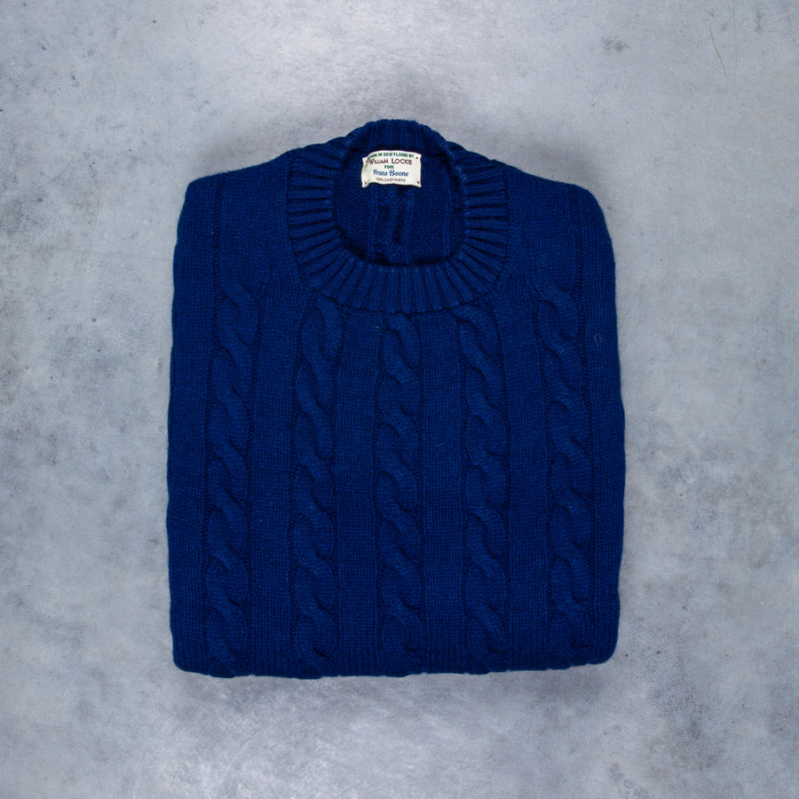 William Lockie Chirnside Cashmere Cable Crew Neck Inchiostro