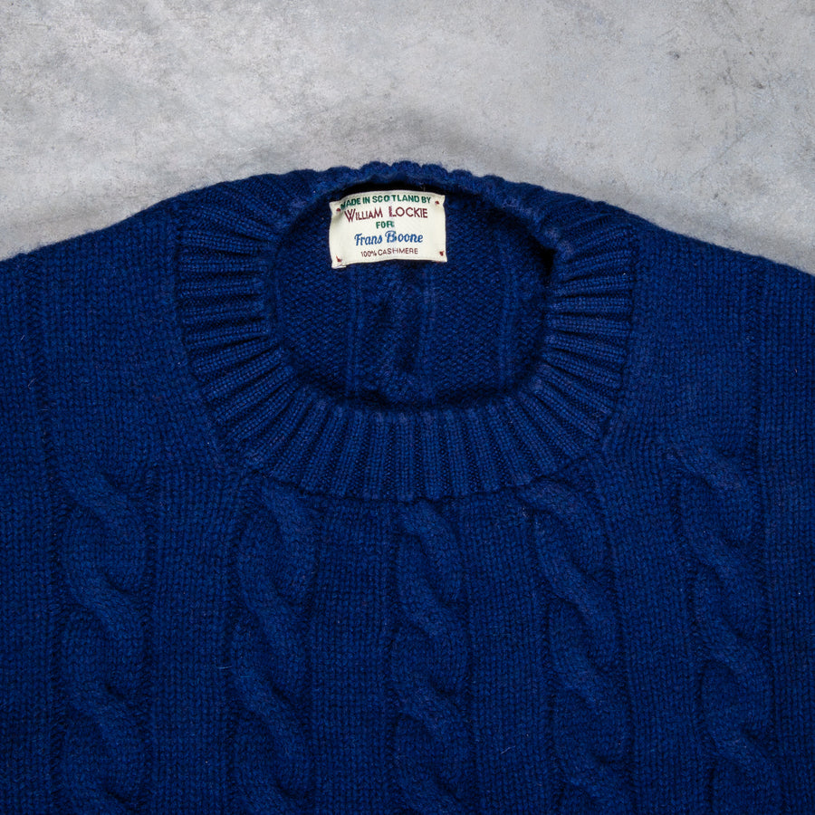 William Lockie Chirnside Cashmere Cable Crew Neck Inchiostro