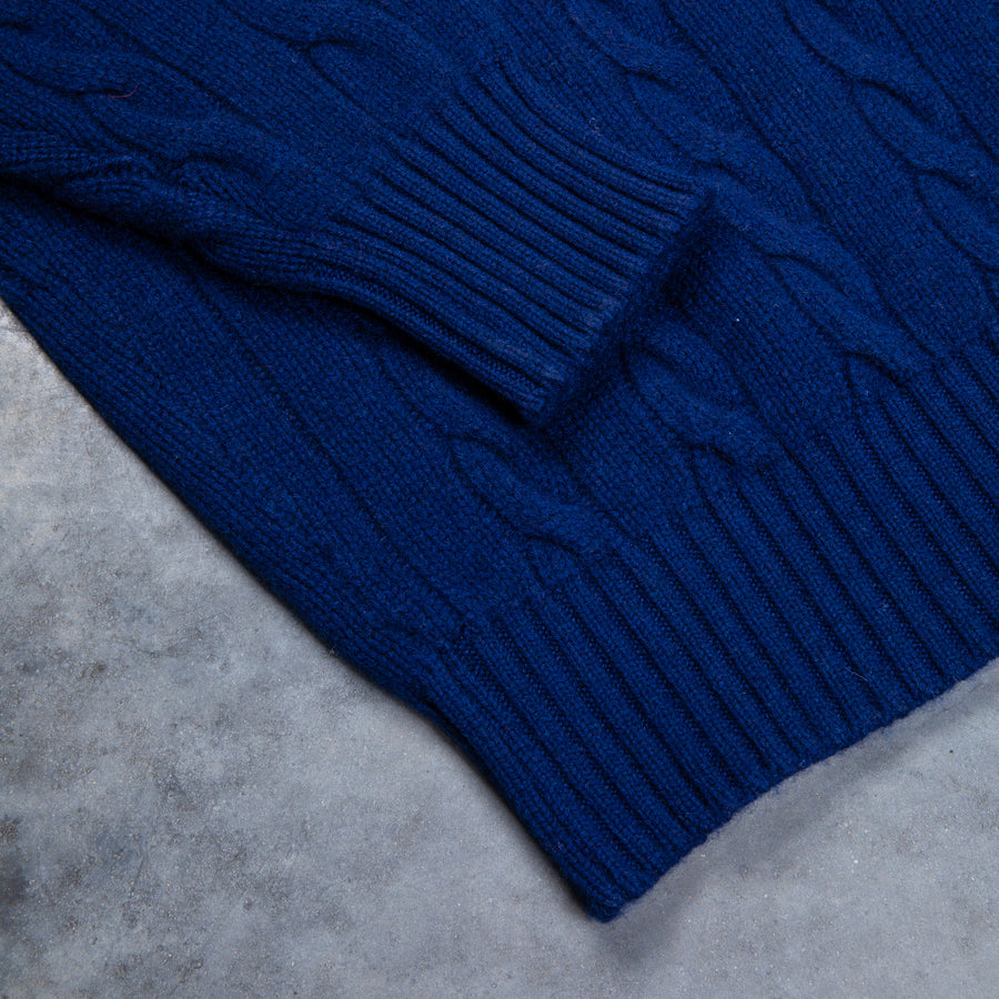 William Lockie Chirnside Cashmere Cable Crew Neck Inchiostro