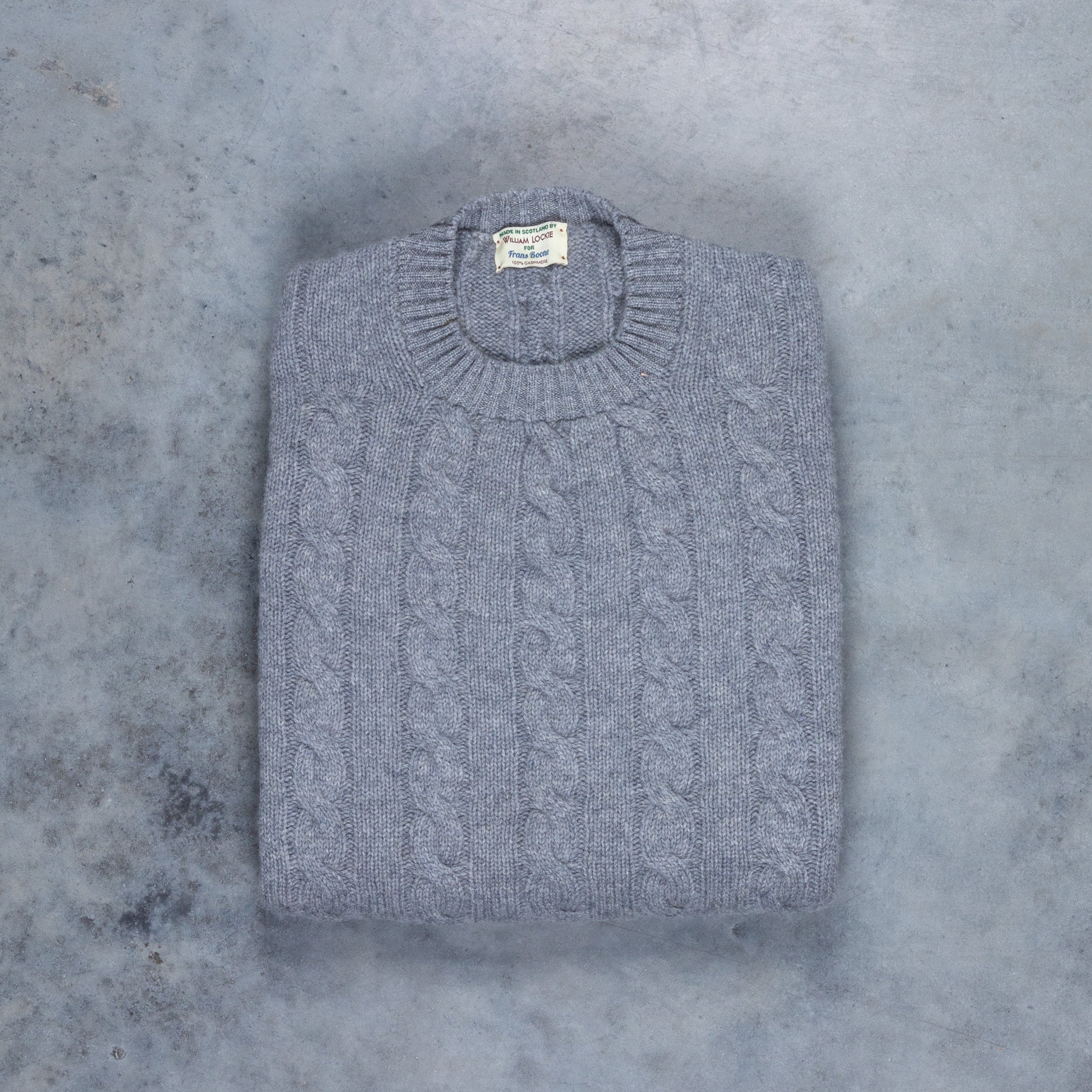 William Lockie Chirnside Cashmere Cable Crew Neck Flannel