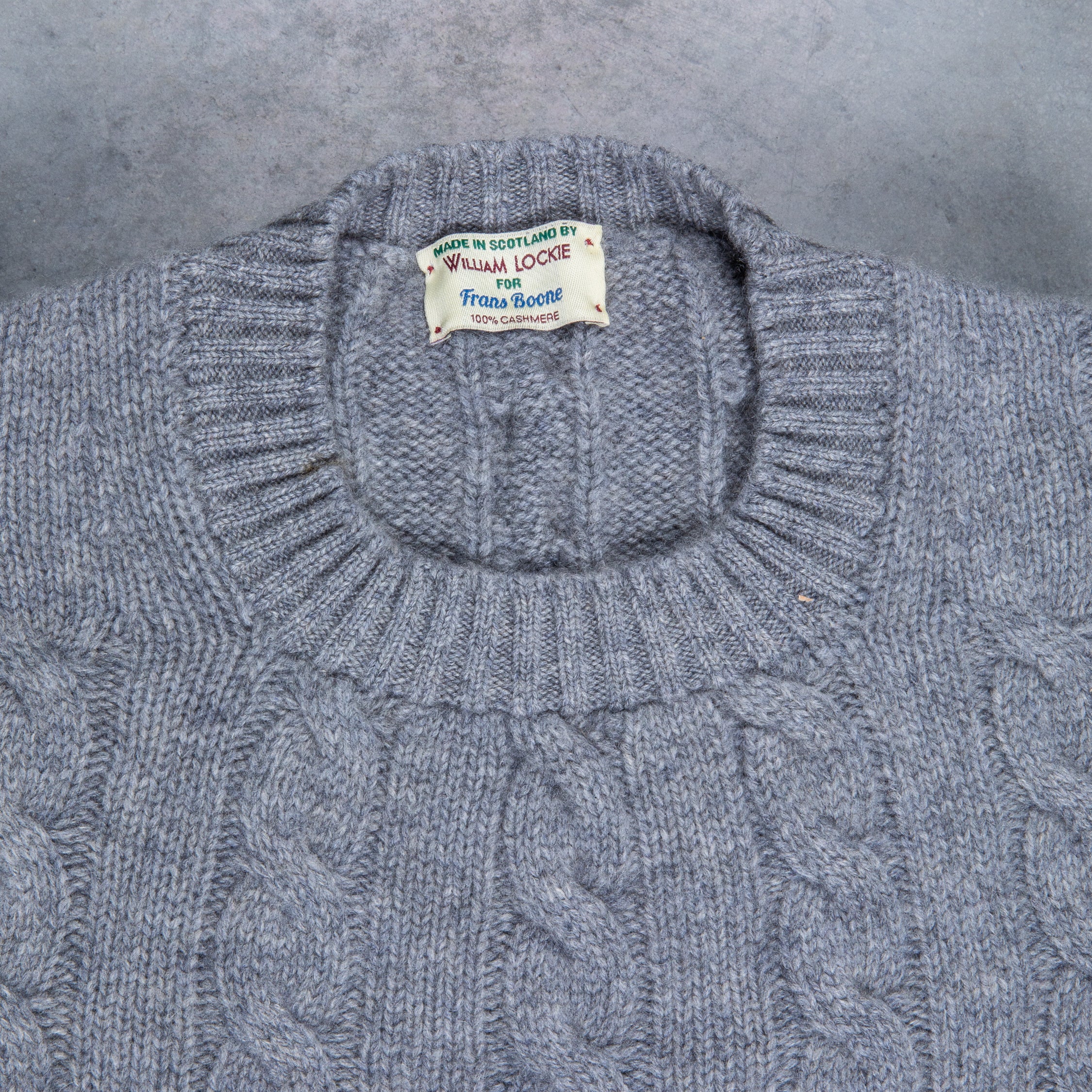 William Lockie Chirnside Cashmere Cable Crew Neck Flannel