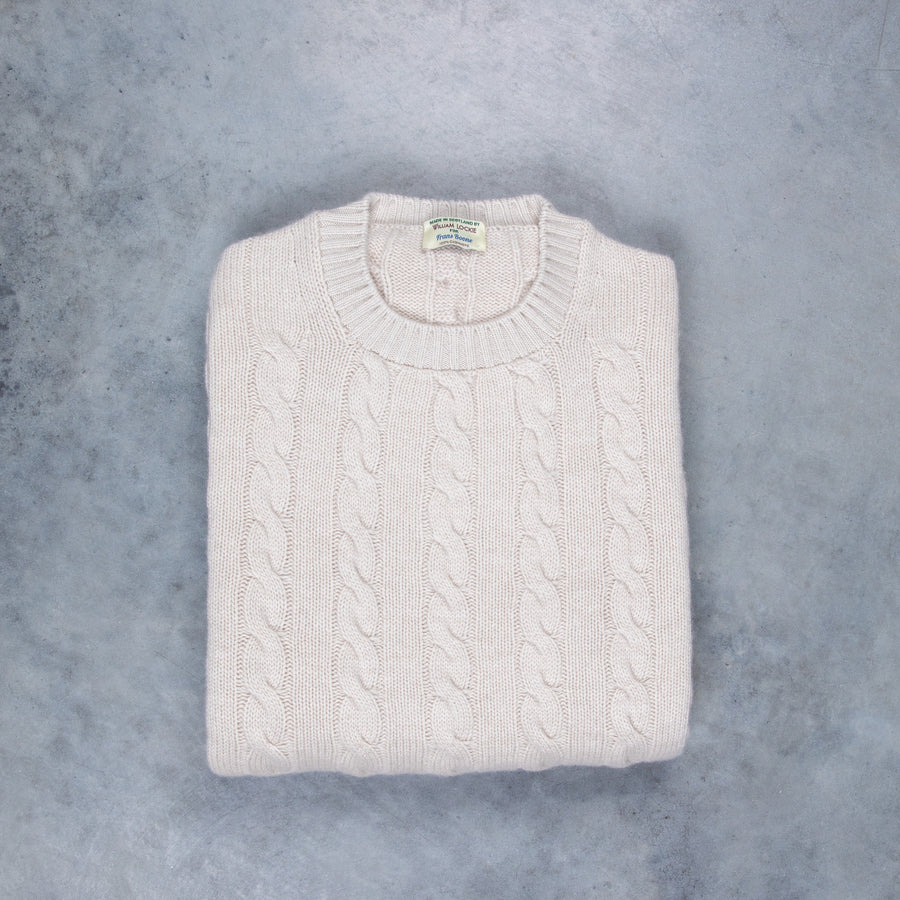 William Lockie Chirnside Cashmere Cable Crew Neck Hessian